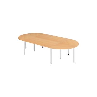 bümö Konferenztisch oval 320x160 cm großer Besprechungstisch in Buche, Besprechungstisch mit Chromfüßen, Meetingtisch für 8 Personen, Tisch für Image