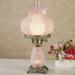 Mindy Hobnail Glass Table Lamp - Pink Shade - Handcrafted Globe - Blown by Hand - Hurricane Chimney Style - Victorian Lamps for Desk Bedroom Living Room - 20.5 Inches High