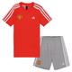Manchester United adidas Essentials 3-Streifen-T-Shirt und Shorts-Set – leuchtendes Rot/Weiß/Mittelgrau meliert – Kinder