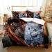 Exclusive quilt cover for hot cat fans lovely and warm Duvet Cover Set Three-Dimensional Cute Cat 3D Digital Printing Duvet Cover With Pillowcases 3D Printed Bedding Set With Zipp