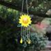 Sunflower Wind Chimes Ornaments Stained Glass Dripping Sunflower Pendant Metal Wind Chimes with Chain for Home Garden Backyard Window Hanging Panel Decoration Gift