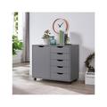 Rolling Storage Chest 7-Drawer Office Storage Cabinet by Naomi Home - Color: Gray Size: 5 Drawer with Shelf