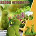 FFENYAN Gift 2PC Flocked Rabbit Easter Decor Resin Garden Bunny Statue Easter Garden Ornament Green