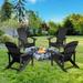 CHYVARY 2 Peaks Adirondack Chairs Fire Pit Outdoor Patio Furniture Black