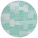 Addison Rugs Chantille ACN659 Teal 8 x 8 Indoor Outdoor Round Area Rug Easy Clean Machine Washable Non Shedding Bedroom Entry Living Room Dining Room Kitchen Patio Rug