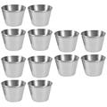 12 Pcs Stainless Steel Sauce Cup Mini Cake Molds Mini Muffins Home Sauce Cup Food Cup Pudding Moulds Sauce Holders