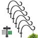 GameXcel Hanging Plant Bracket EC36 6PCS 12in Large Plant Outdoor Indoor Heavy-Duty Metal Wall Plant Hooks Plant Hanger with Screws for Home Decor Bird Feeders Lanterns Wind Chimes Decorative