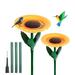 Sunflower Standing Bird Feeder EC36 Outdoor(2PCS) Bird Bath Feeders Bowl for Outdoor Bowl Bird Feeder Flower Shape Bird Feeding Tray Garden Decor Stake Wild Bird Watcher Gifts for Bird Lovers