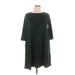 Zenana Premium Casual Dress - A-Line Crew Neck 3/4 sleeves: Green Print Dresses - Women's Size X-Large