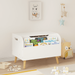 Litake Kids Toy Box Chest Bench With Front Bookshelf Flip-Top Lid Safety Hinge Wooden Toy Storage Organizer For Playroom Kids Room Nursery