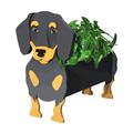 Toyswill Dog Planters for EC36 Outdoor Plants-Garden Dog Shaped Planter Plant Pot-Animal Storage Container Planters for Outdoor Plants Home Decor Gift (Dachshund Black)