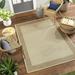 Outdoor Rugs 6X9 Cadie Modern Indoor/Outdoor Brown/Beige Area Rug Non Shedding Brown Beige Carpet For Patio Porch Deck Bedroom Living Room Or Kitchen (6 7 X 9 )