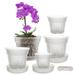 Fabulas Orchid Pot 8 EC36 Clear Orchid Pots with and 6 Saucers 2 Each of 4.1 4.8 5.7 and 6.4 Inch Orchid Pots for Repotting Plastic Orchid Planter Breathable Slotted Flower Plant Nursery Pot