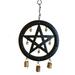 Black Pentagram Wind Chime EC36 - 9 1/2