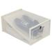 Home Basics Shoe Box EC36 for 2 Pairs of Shoes | Mesh Plastic Walls for Air Circulation | Convenient Divider to Stack Pairs of Shoes Neatly | Clear Sturdy Plastic for Visibility