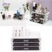 Yucurem 2pcs/set Transparent Plastic Jewelry Cosmetics Display Box with 3 Drawers