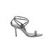 Vera Wang Heels: Gray Solid Shoes - Women's Size 40.5 - Open Toe