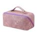 Travel Makeup Bag Large Opening Makeup Bag Portable Makeup Bag Opens Flat for Easy Access PU Leather Makeup Bag Large Cosmetic Organizer for Women Girls