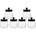 6 pcs Glass Holder Dispenser for Cotton Swab Round Pads Floss Sticks Apothecary Jars with Lids Bathroom Storage Jars A