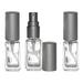 Atomizer Empty Refillable Glass Bottle Fine Mist Sprayer 1/6 Oz 5Ml (Set Of 6 - Matte Silver)