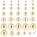 PH PandaHall 600pcs 18k EC36 Gold Spacers Beads 6 Size Little Round Loose Beads Smooth Gold Ball Brass Beads for Summer Hawaii Stackable Necklace Bracelet Earring Making (2/3/4/5/6/8mm)