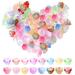 100pcs Glass Flower Beads EC36 Colorful Flower Beads with Holes Aesthetic Bell Orchid Shape Glass Pastel Beads Flower Charm Bead for Jewelry Making Bracelet Necklace Phone Chain