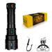 LED Flashlight Bright Zoomable Tactical Flashlights with High Lumens for Emergency and Outdoor Use Camping Accessories -JF023ï¼ˆBlack Flashlight + USB Cable (Without Battery and Charger)ï¼‰