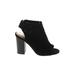 LC Lauren Conrad Heels: Black Solid Shoes - Women's Size 6 - Peep Toe