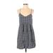 Express Casual Dress - A-Line V Neck Sleeveless: Blue Dresses - Women's Size Small