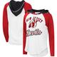 Women's G-III Sports by Carl Banks White/Heather Red New Jersey Devils MVP Raglan Lightweight Hooded T-Shirt