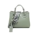 Emporio Armani , Green Hammered Texture Bag with Logo Print ,Green female, Sizes: ONE SIZE