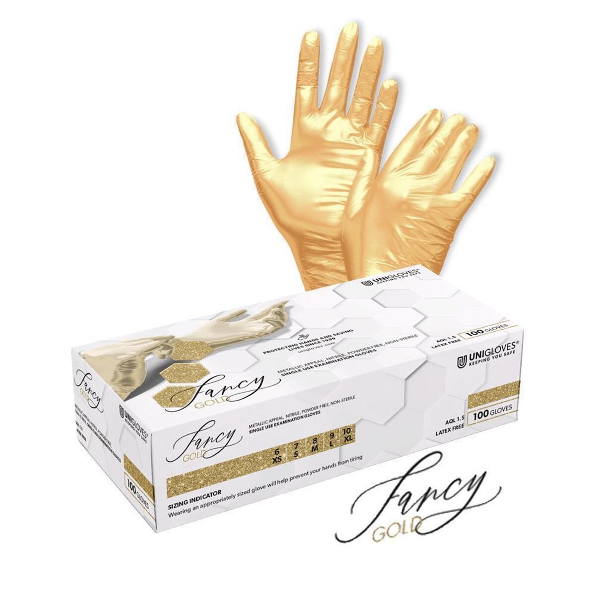 Einweghandschuhe Fancy Gold - puderfrei - Gr. XL - 1000 Unigloves Nitrilhandschuhe Image