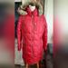 Michael Kors Jackets & Coats | Michael Kors Mk Women's Winter Coat Faux Fur Removable Collar Puffer Down Jacket | Color: Red | Size: M