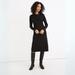 Madewell Dresses | Madewell Black Long Sleeve Ribbed Crewneck Pocket Tee Dress | Color: Black | Size: Xs