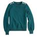 J. Crew Sweaters | J. Crew Crewneck Women's Lambswool Jeweled Button Detail Sweater Sz Small | Color: Green | Size: S