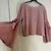 Free People Tops | Free People New Large Cropped Dusty Rose Peasant Top Bell Arms Button Back Bow | Color: Pink | Size: L