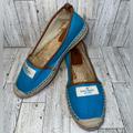 Kate Spade Shoes | Kate Spade New York Lara Logo Espadrille Flat Turquoise Women’s Size 7 | Color: Blue/Tan | Size: 7