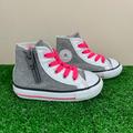 Converse Shoes | Converse Chuck Taylor All Star High Top Pink Silver Glitter Toddler Shoes Size 5 | Color: Gray/Pink | Size: 5bb