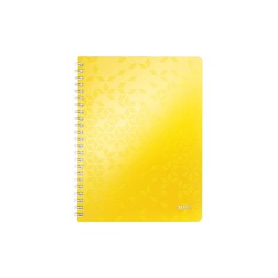 LEITZ Collegeblock WOW A4, liniert, gelb, 4-fach gelocht, spiralgebunden, 80 Blatt, 80 g/qm, Sichthülle, 307 x 240 x 20 mm Image