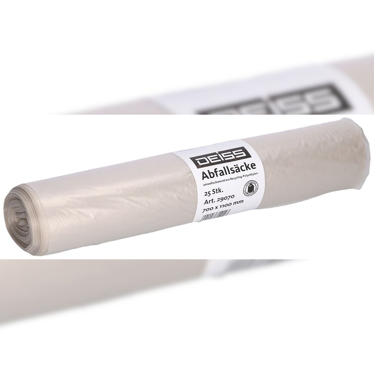 DEISS 29070 Müllsack Recycling - 120 Liter, transparent, 25 Stück Image