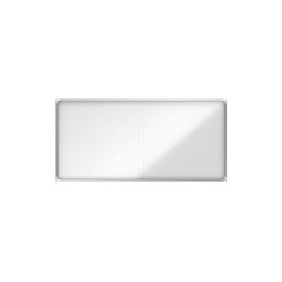 Nobo abschließbarer Schaukasten mit magnetischer Notiztafel, Praktische Schiebetüren, 27 x A4, Premium Plus, Weiß, 19025