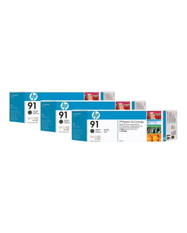 HP 91 Druckerpatrone 3-ink Multipack 775ml mattschwarz Image