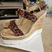 Jessica Simpson Shoes | Jessica Simpson Side Buckel Cheetah Wedge Platform Heel | Color: Brown/Tan | Size: 9.5