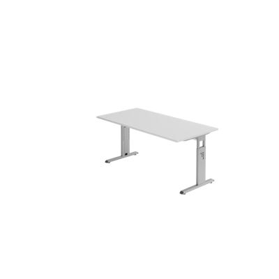 Hammerbacher-Schreibtisch C-Fuß 160x80cm Grau/Silber-VOS16/5/S