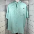 Columbia Shirts | Columbia Mens Pfg Bahama Ii Short Sleeve Fishing Shirt Button Down Green Size Xl | Color: Green | Size: Xl