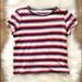 American Eagle Outfitters Tops | American Eagle Outfitters Size Small Striped Short Sleeve Shirt | Color: Blue/Red | Size: S