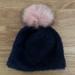 Anthropologie Accessories | Anthropologie Beanie With Pompom, Navy And Light Pink, Like New | Color: Blue/Pink | Size: Os