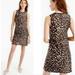 J. Crew Dresses | J. Crew Black Leopard Animal Print Sleeveless A-Line Shift Dress 2 | Color: Black/Tan | Size: 2
