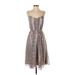 Banana Republic Casual Dress - Midi: Gray Snake Print Dresses - Women's Size X-Small