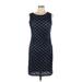 Ronni Nicole Casual Dress - Sheath Crew Neck Sleeveless: Blue Print Dresses - Women's Size 12